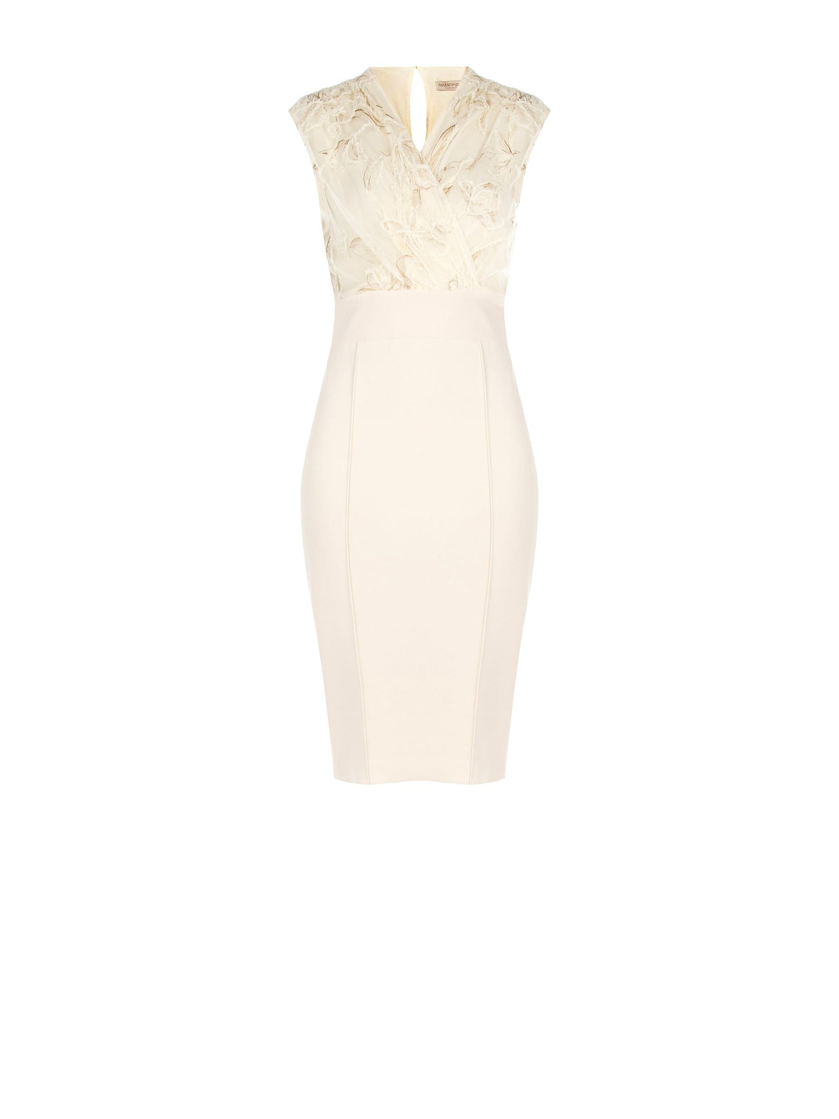 Tubino beige chiaro con corpino ricamato