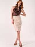 Gonna in simil Pelle Beige