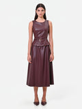 Abito midi in similpelle rosso bordeaux Giorgia Palmas X Rinascimento