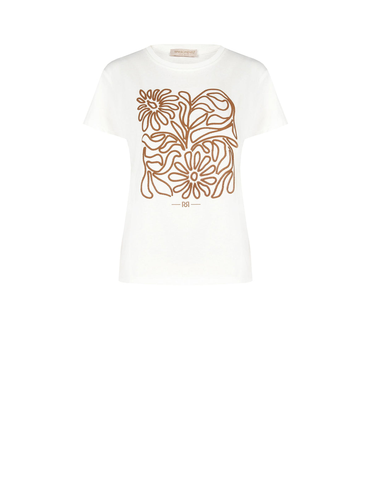 T-shirt panna con stampa grafica
