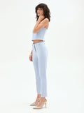 Pantalone slim cielo azzurro
