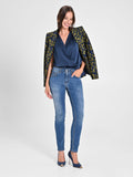 Top Incrocio in Raso Blu