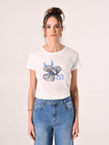 T-Shirt Bianca in Misto Viscosa