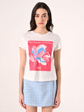 T-Shirt Stampata con Ricamo in Rilievo