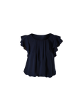 Blusa con Maniche ad Aletta Blu Navy