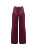 Pantalone a palazzo in raso bordeaux rosso Giorgia Palmas X Rinascimento