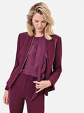 Giacca bordeaux rosso con baschina e zip a vista