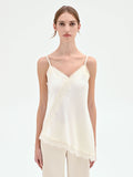 Top in raso panna con pizzo