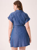 Abito Curvy in Chambray con Strass