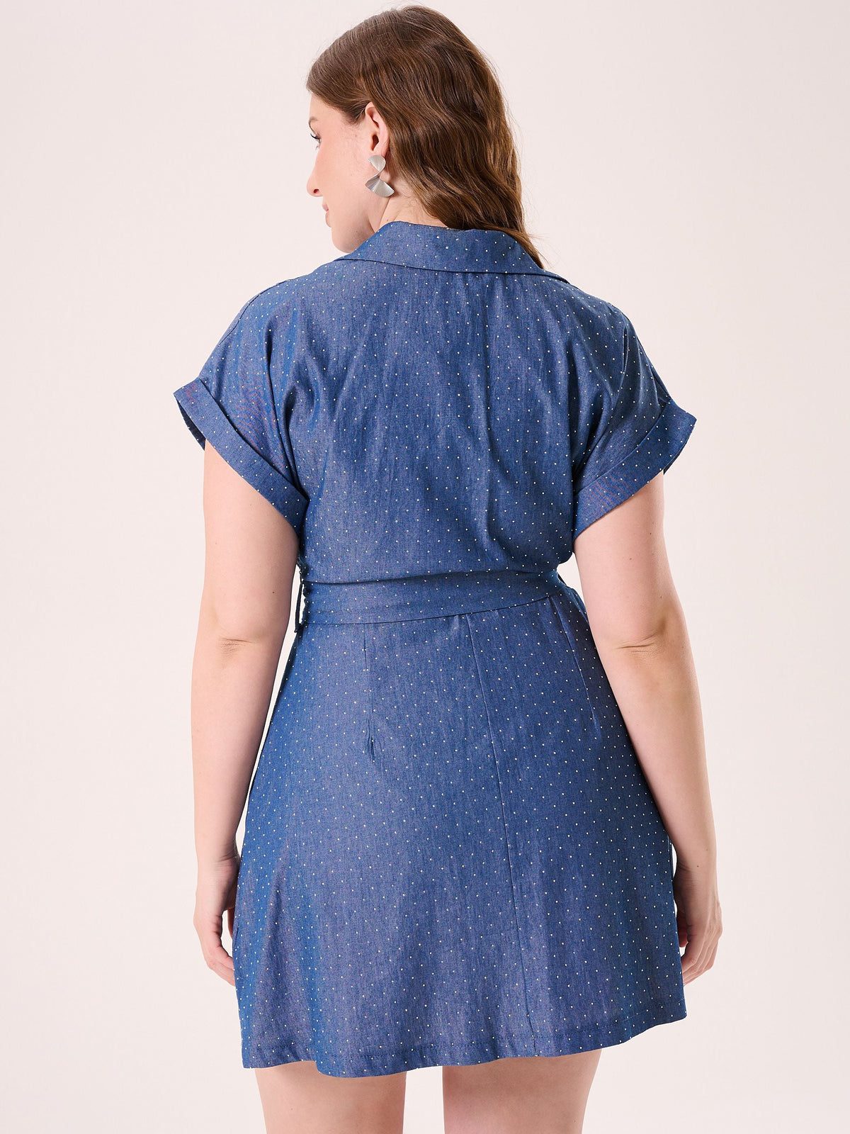 Abito Curvy in Chambray con Strass