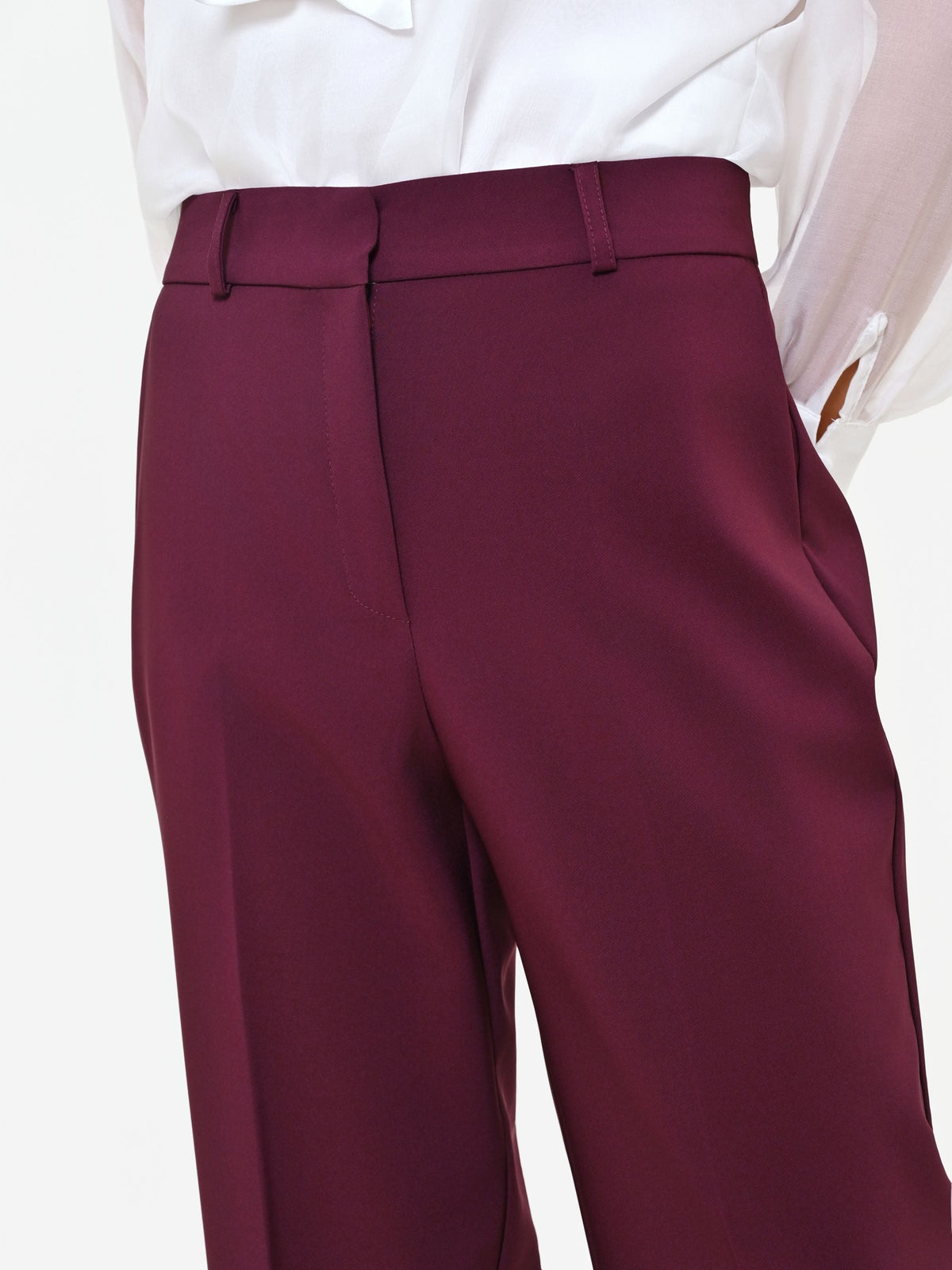 Pantalone Studio bordeaux rosso con piega centrale