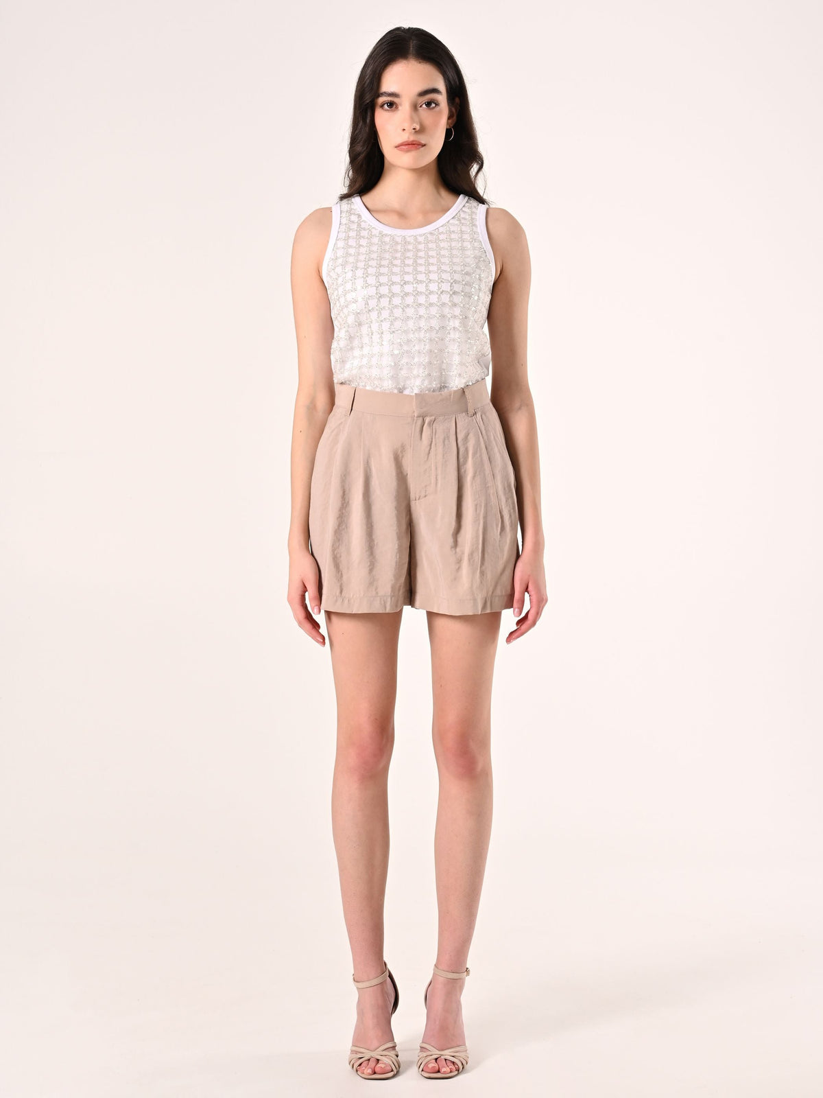 Shorts Beige Scuro in Misto Modal