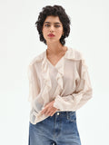 Blusa in georgette con rouches
