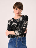 Blusa stampa Floreale Black & White