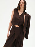 Gilet cropped moro marrone