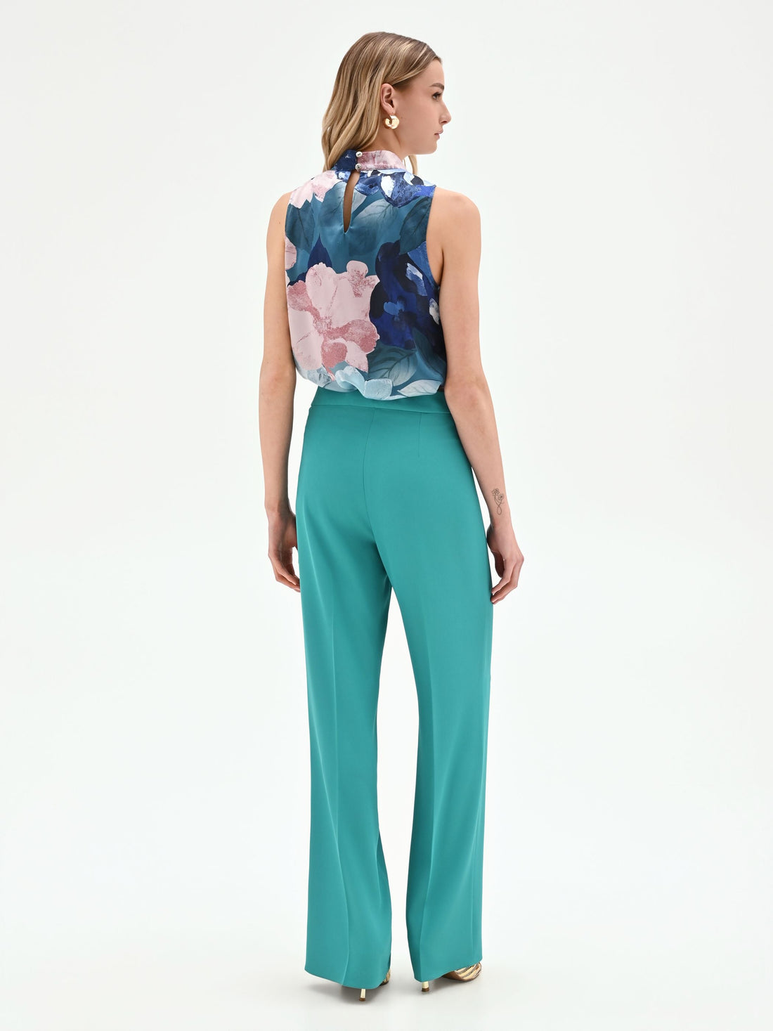 Pantalone a palazzo turchese azzurro