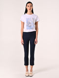 Pantaloni Skinny in Cotone Blu