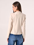 Giacca Zip in Scuba mano Crepe