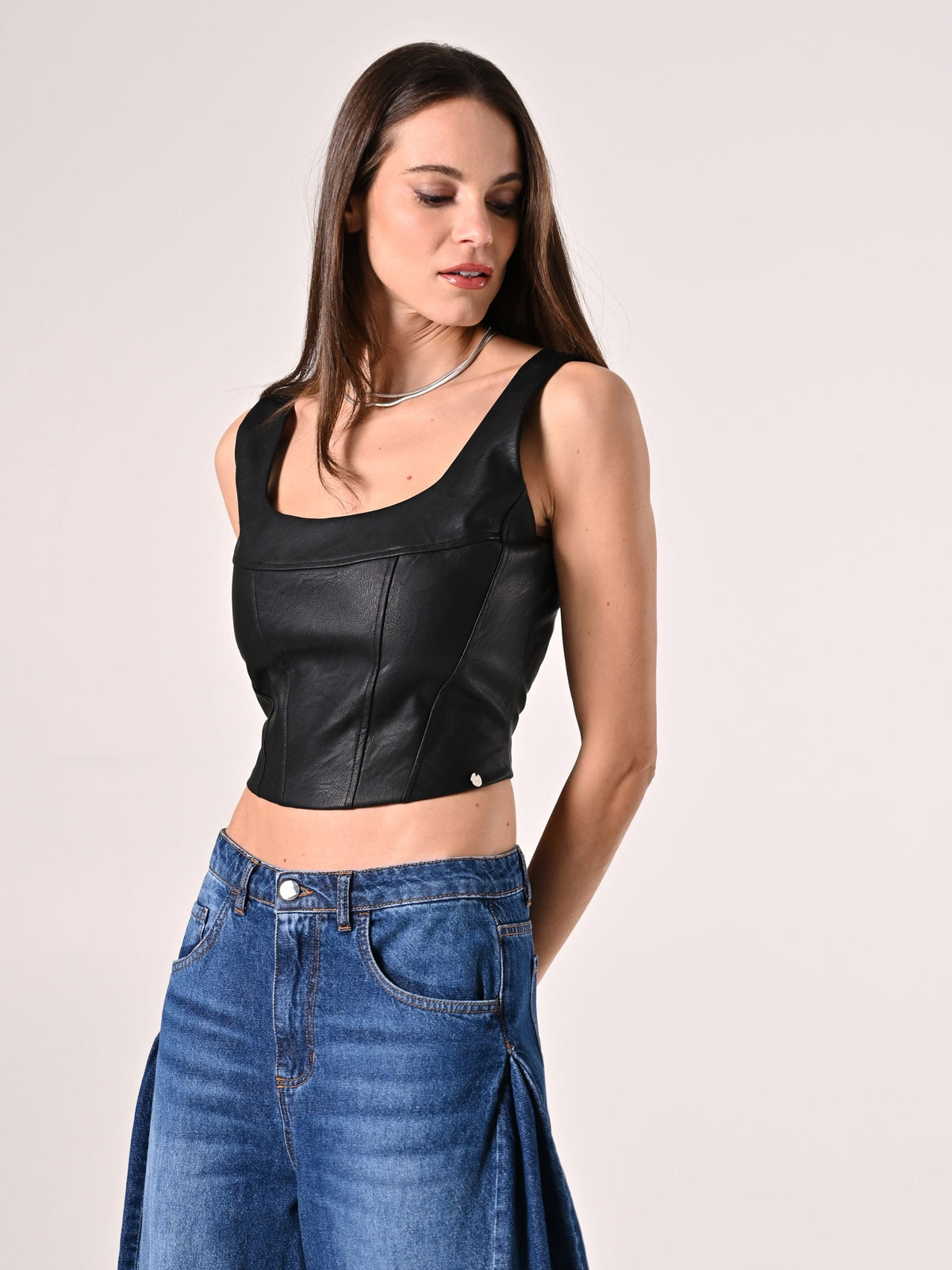 Top Simil Pelle Nero