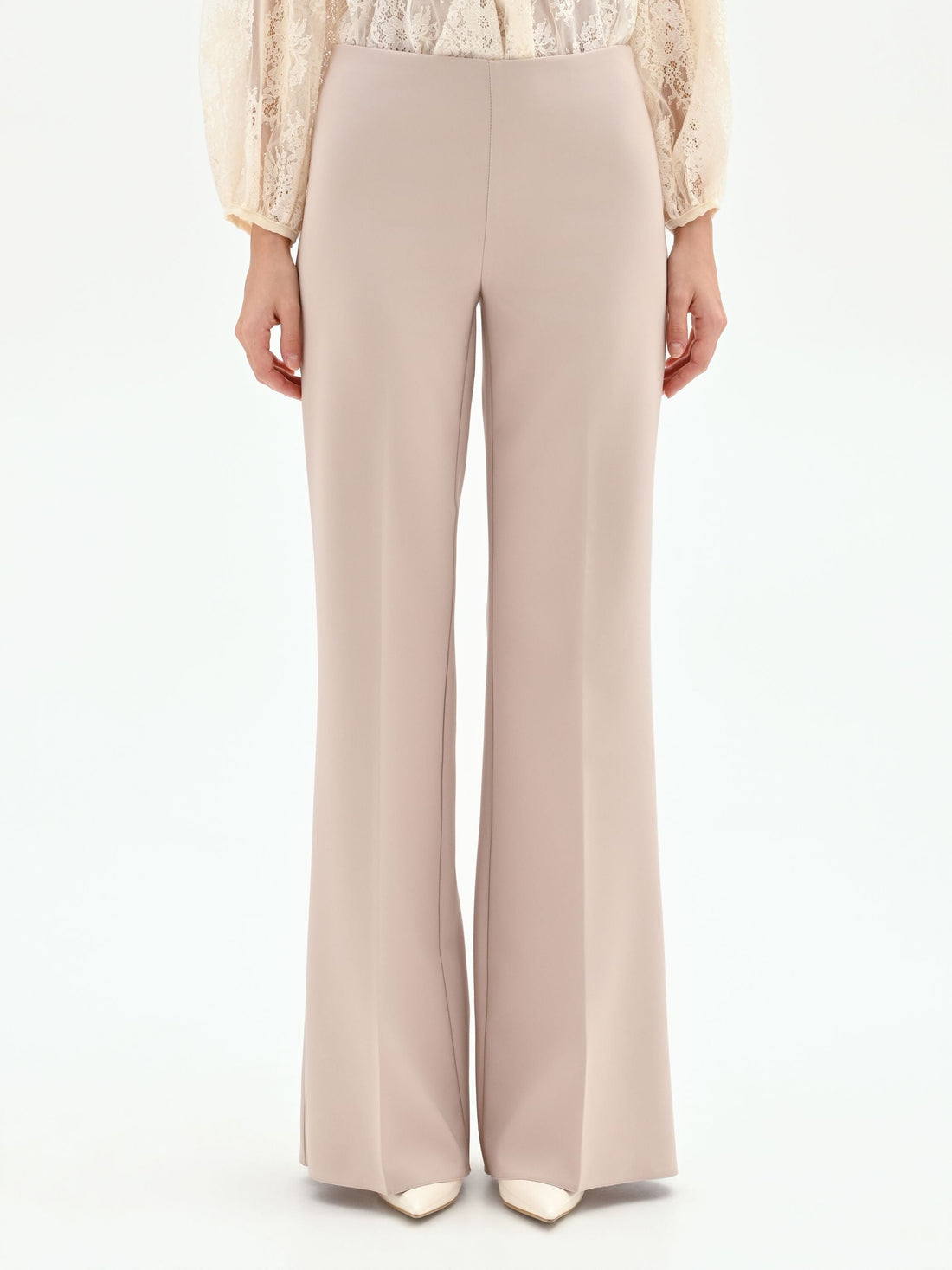 Pantalone a palazzo tortora beige