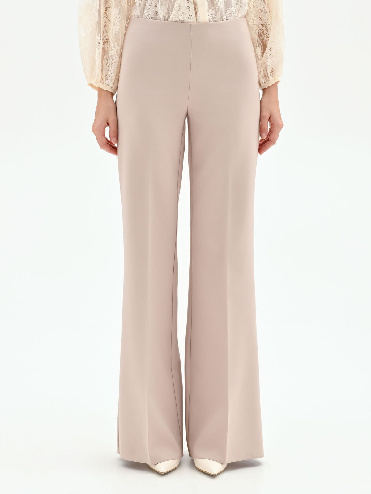 Pantalone a palazzo tortora beige