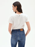 T-shirt panna con stampa grafica