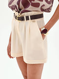 Short panna a vita alta con pinces