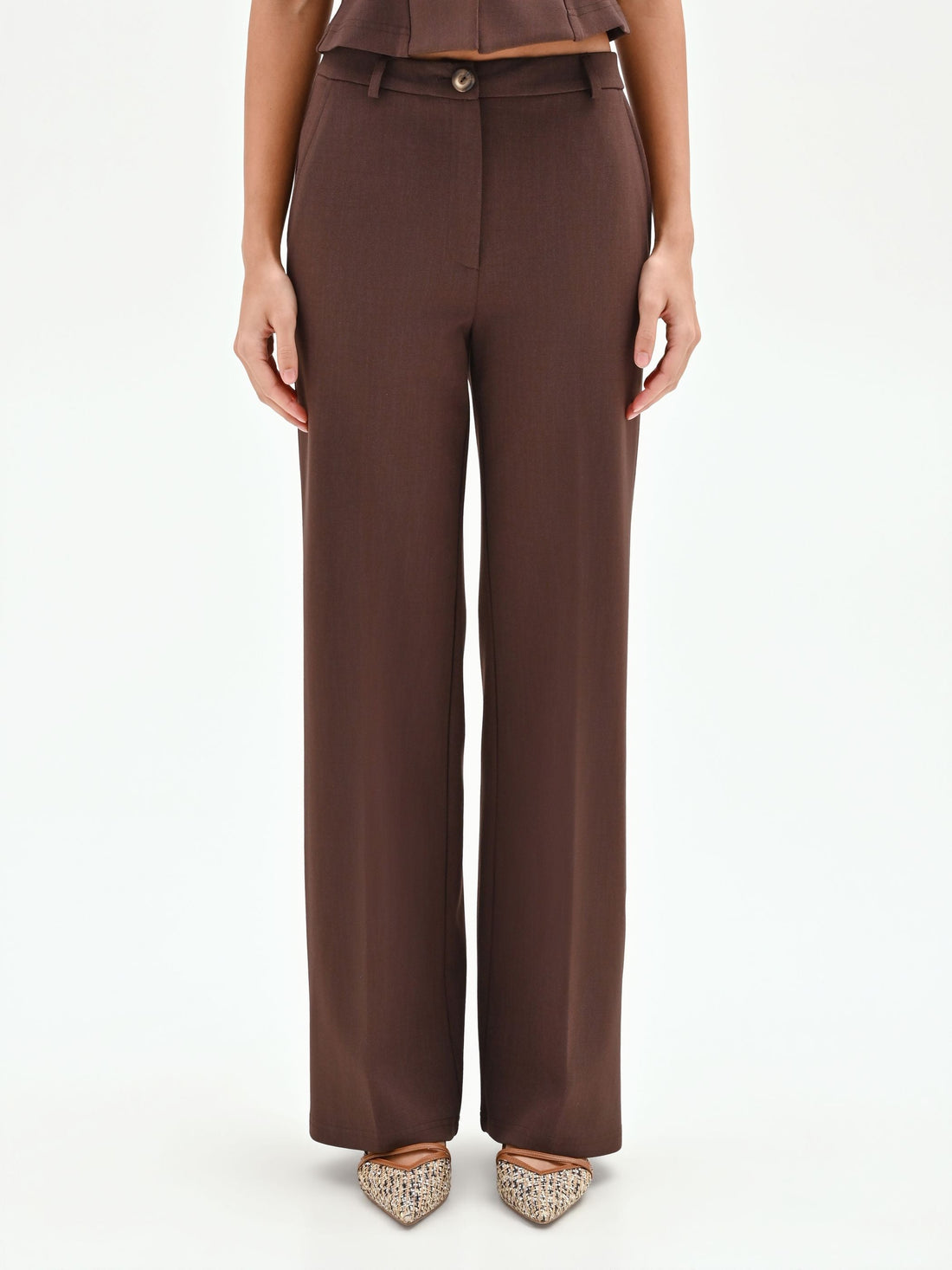 Pantalone cioccolato a gamba dritta