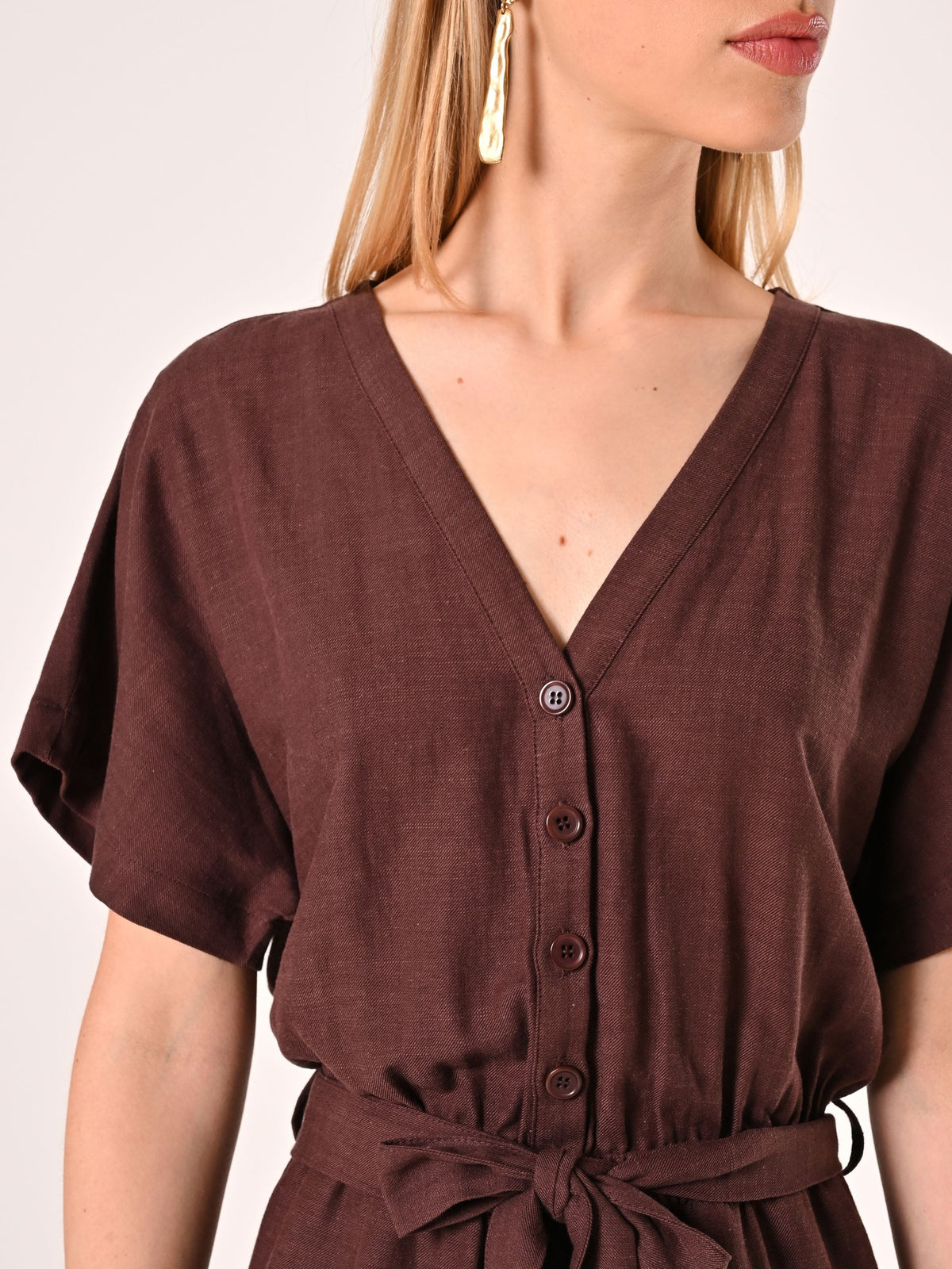 Tuta Marrone Cioccolato in Lino Cotone