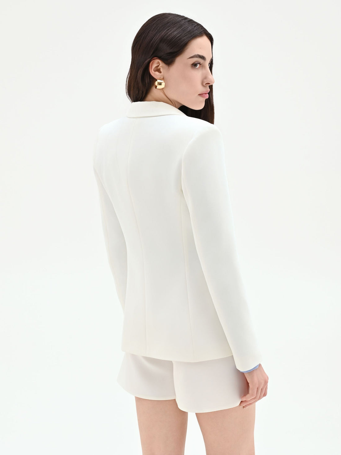 Giacca blazer bianca monopetto
