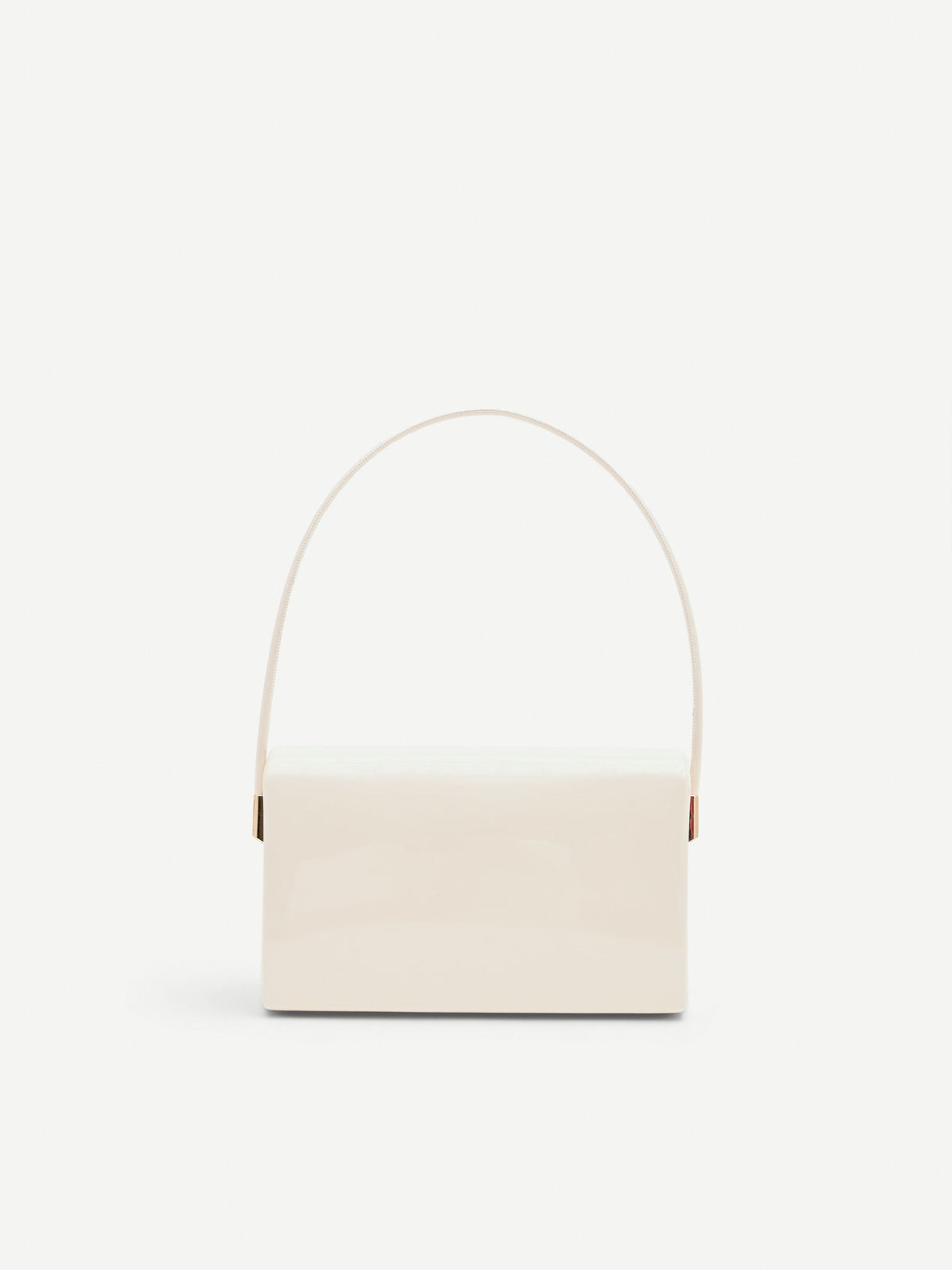 Pochette rigida beige effetto vernice