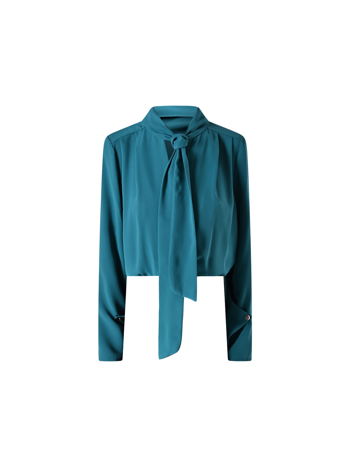 Blusa con Fiocco e Pinces Verde Reale
