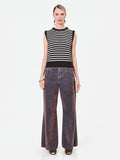Top in maglia a righe marrone