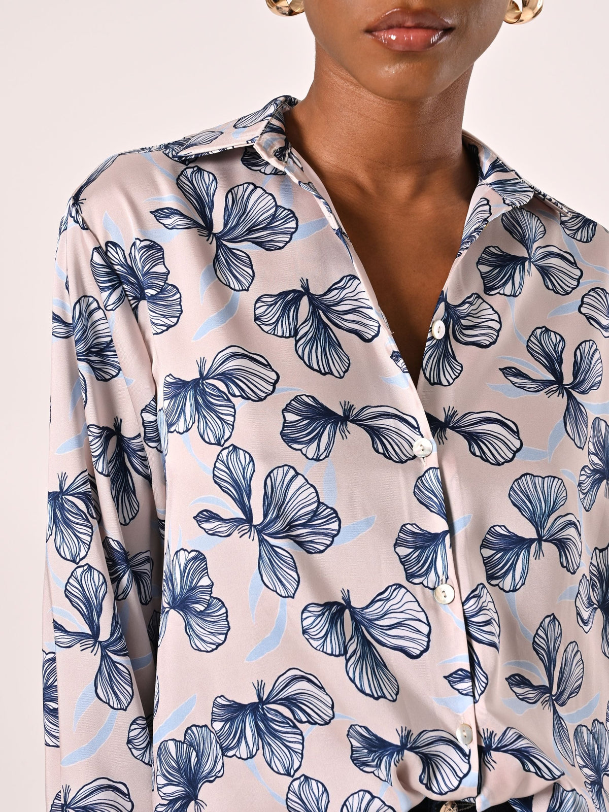Camicia in Raso stampa Floreale