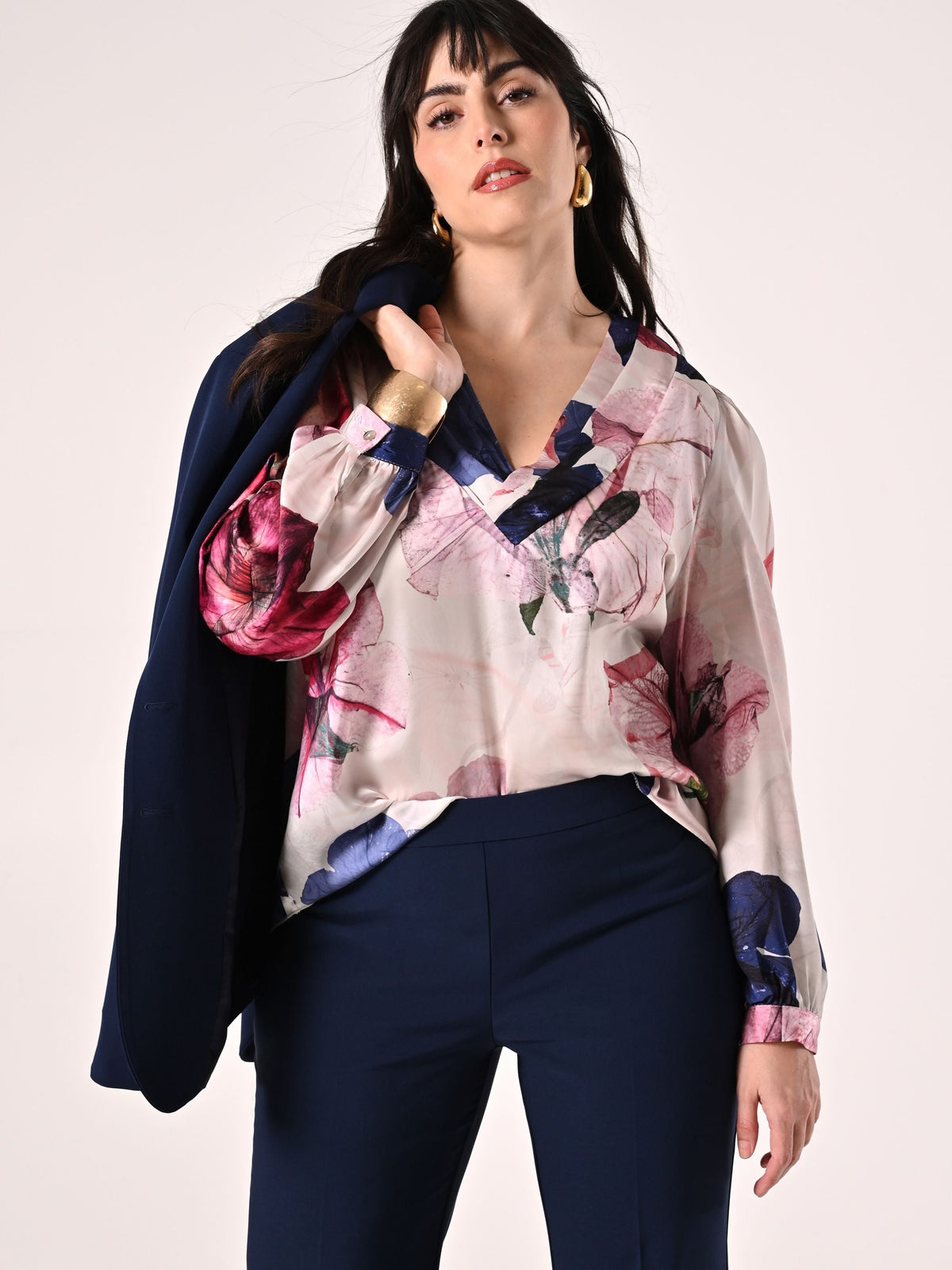 Blusa Curvy stampa Floreale