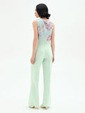Pantalone a palazzo verde menta