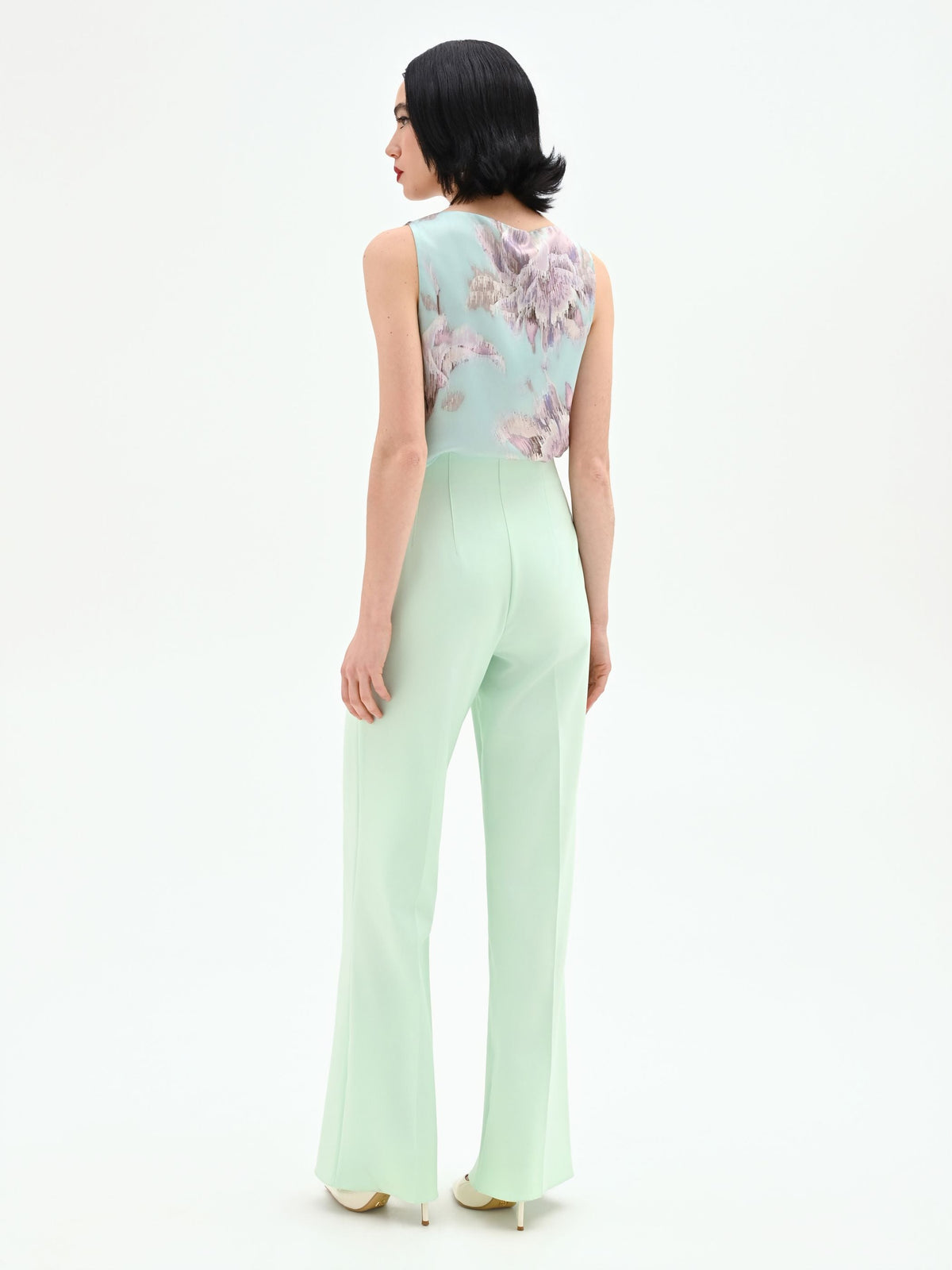 Pantalone a palazzo verde menta