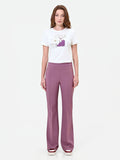Pantalone bootcut rosa antico con piega stirata