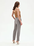 Pantalone check azzurro