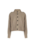 Capospalla blouson pied de poule tortora e beige