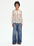 Blusa in georgette con rouches