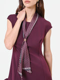 Abito bordeaux rosso con balza