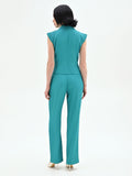 Pantalone Studio con pinces in cadi verde smeraldo