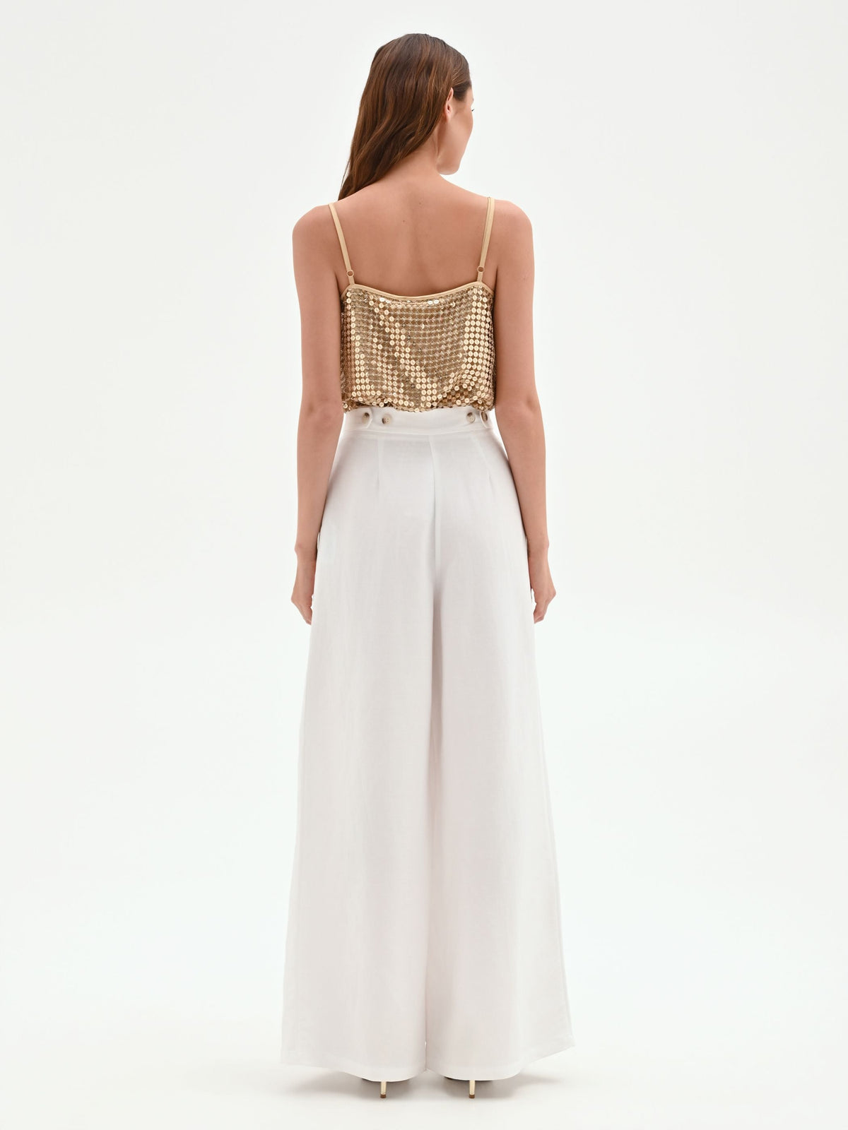 Pantalone a palazzo bianco in viscosa
