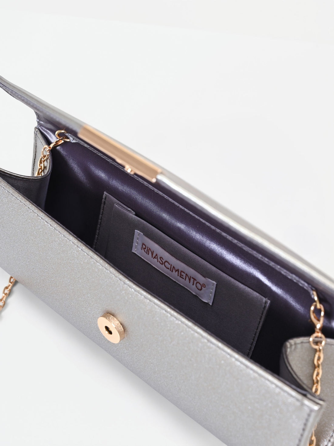 Pochette con texture metallizzata