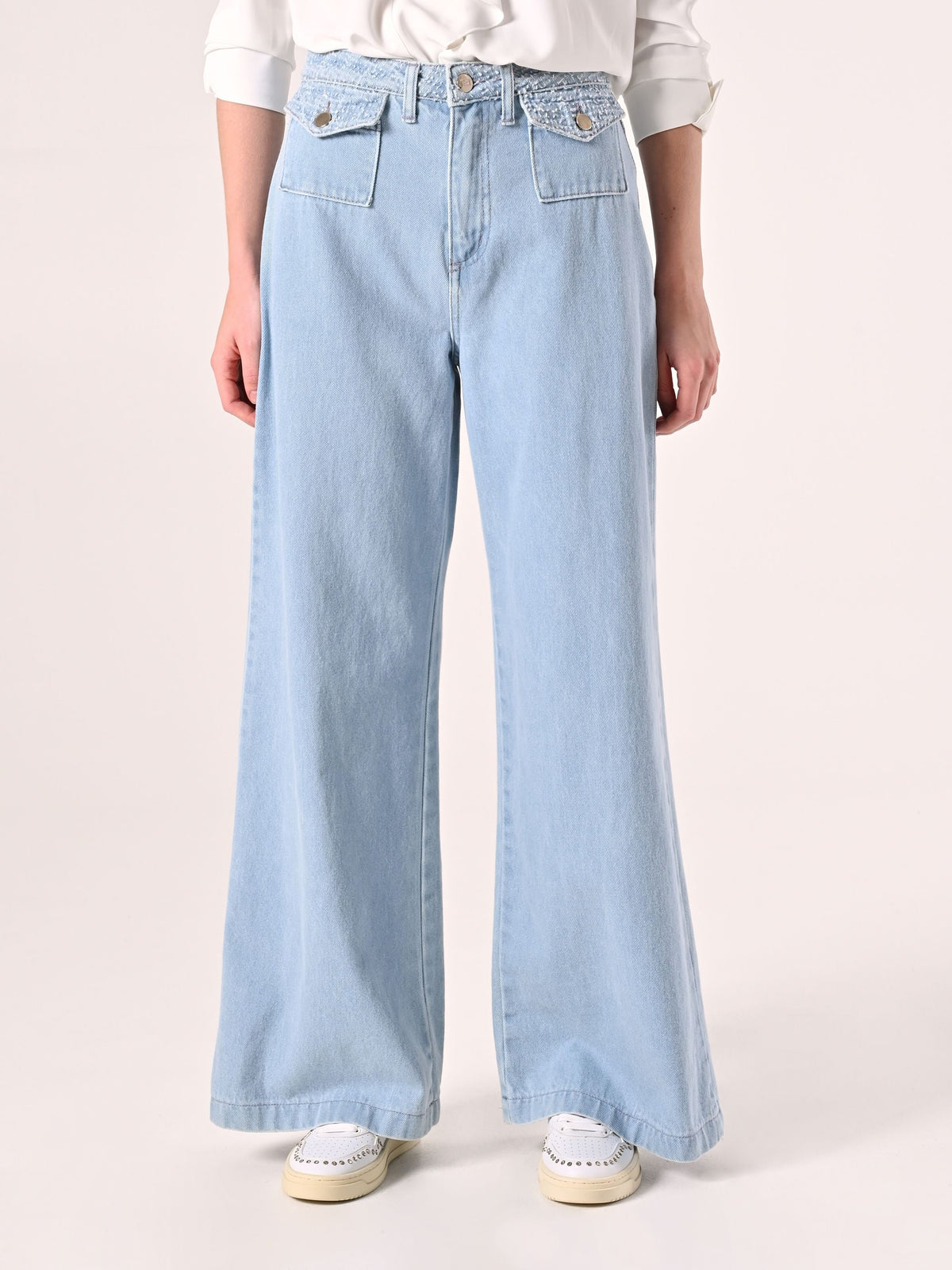 Jeans Gamba Dritta in Denim Chiaro