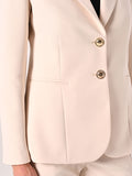 Giacca a Due Bottoni in Tessuto Tecnico Beige Chiaro