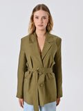 Giacca Verde Militare con Cintura