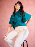 Jeans Curvy Bianchi con Borchi e Strass