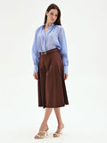 Pantalone culotte cioccolato con cintura
